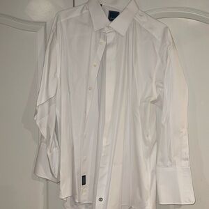 David Donahue men’s White button down shirt cuff link size 18